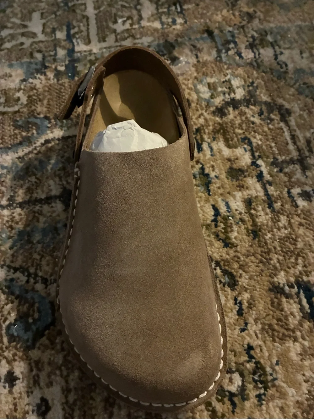 Birkenstock Lutry Men's Suede Slip-On in Taupe Brown US 9 Men’s